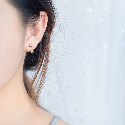 Rose Gold Bead Stud Earrings