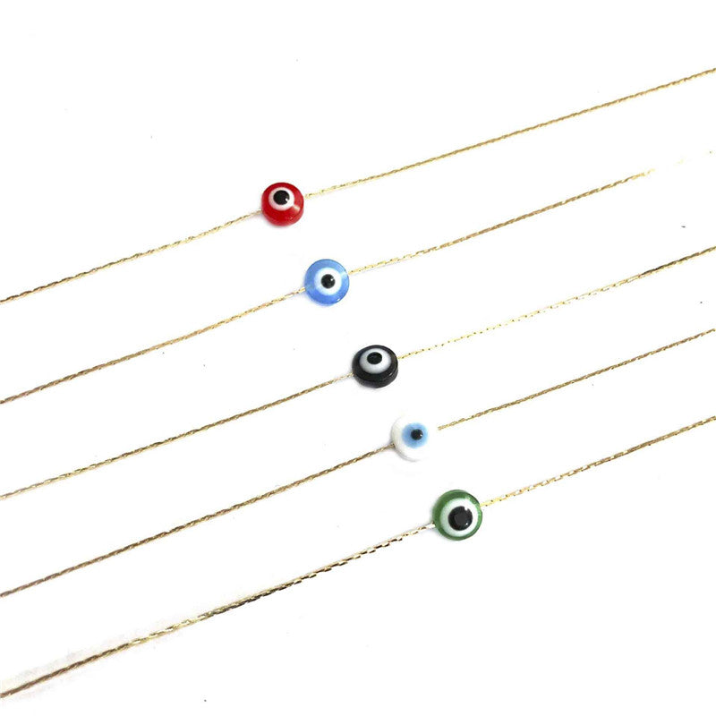 SparkShift Minimal Evil Eye Anklet Gold