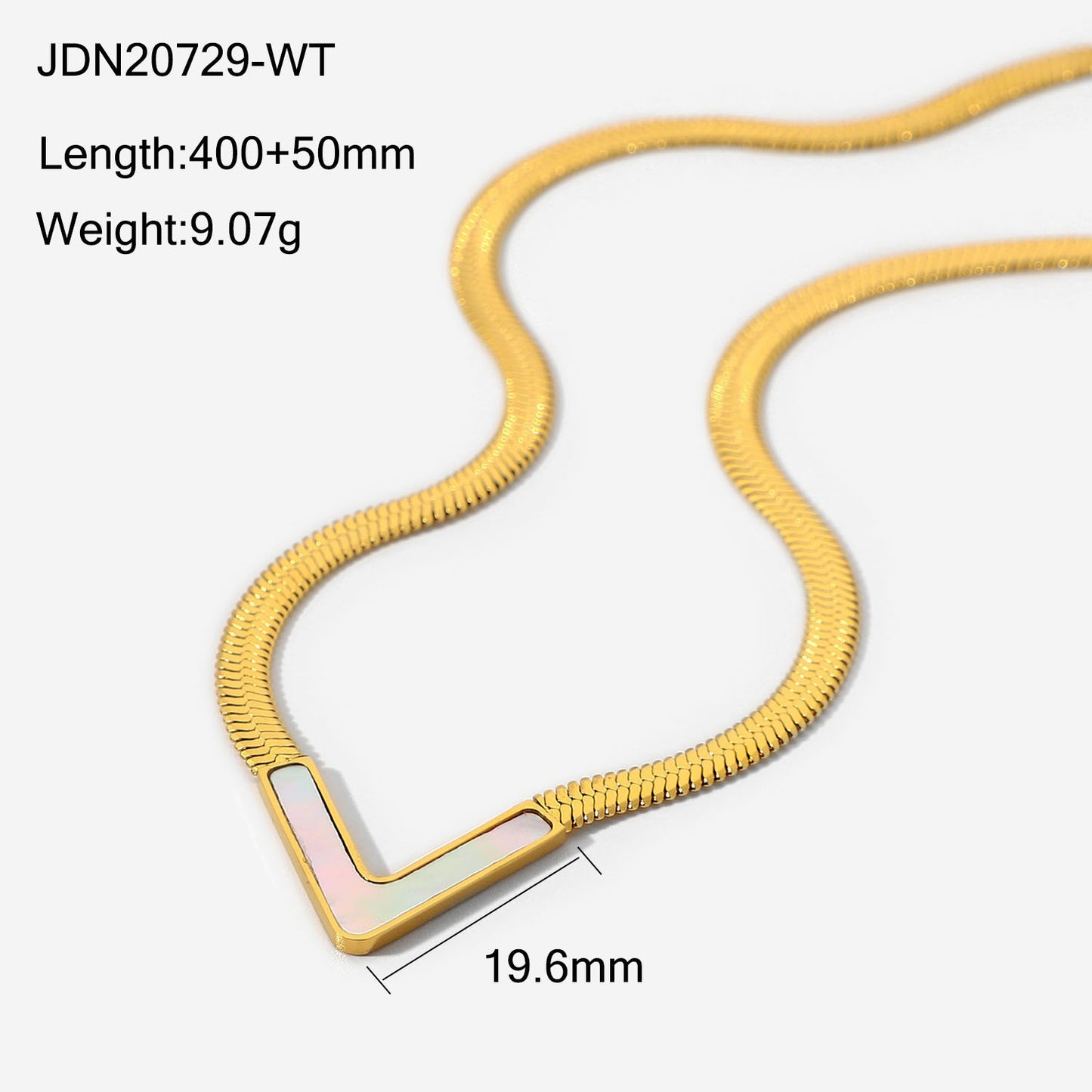 V-Shape Flat Snake Chain Necklace