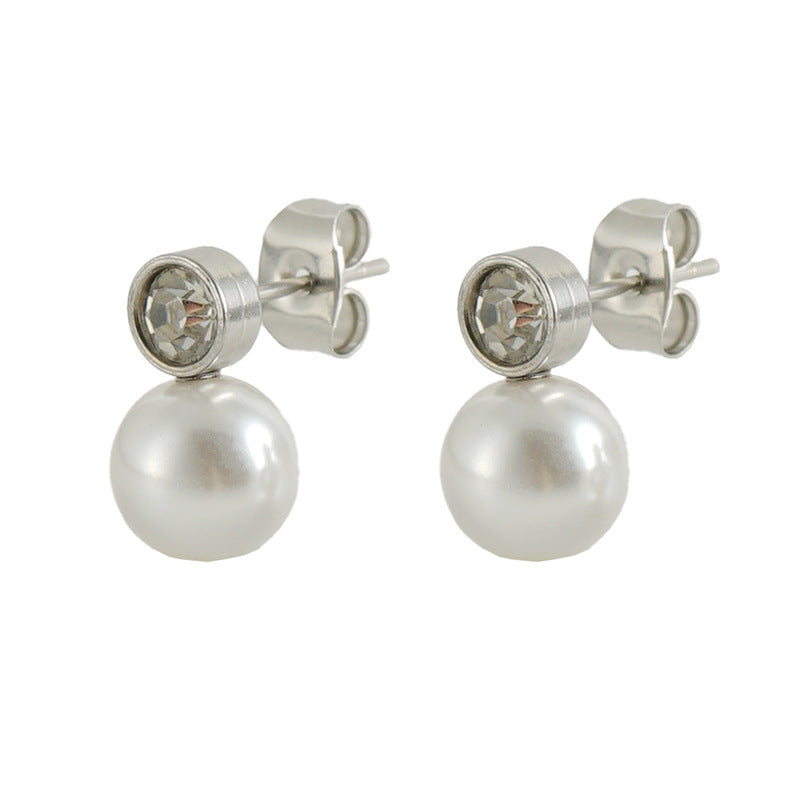 Minimalist Zircon Stud Earrings - 18K Gold Plated Stainless Steel