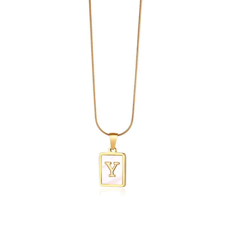 Snake Bone Chain Initial Necklace