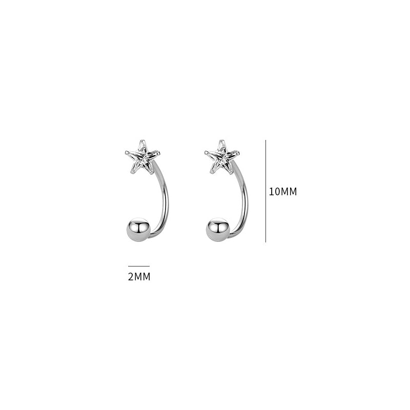Minimalist Star Sterling Silver Stud Earrings