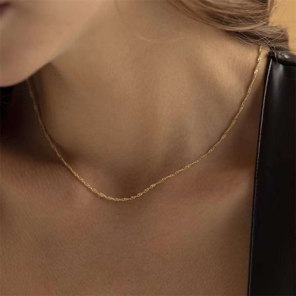 The Silk Chain – 18K Gold Flat Snake Necklace