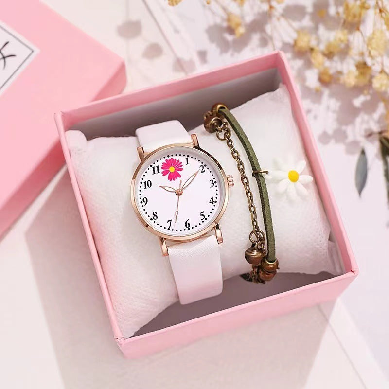 Montre Femme "Little Daisy" Style Mori, Ins, Collège, Artistique Rétro, Hong Kong, Étudiante