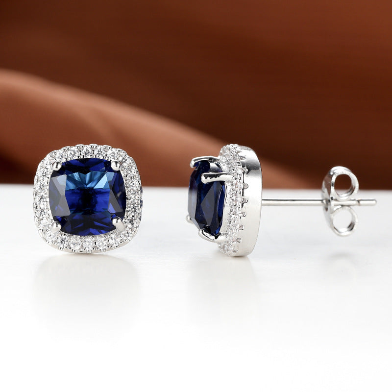 Emerald Zircon Minimalist  Stud Earrings For Women