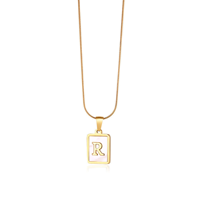 Snake Bone Chain Initial Necklace