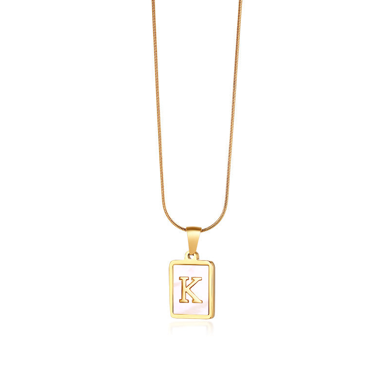 Snake Bone Chain Initial Necklace
