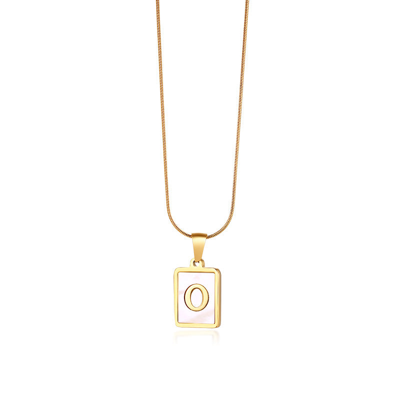 Snake Bone Chain Initial Necklace