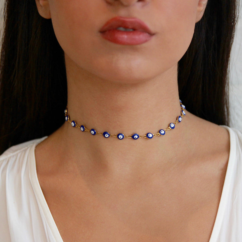 SparkShift Dainty Evil Eye Choker Necklace