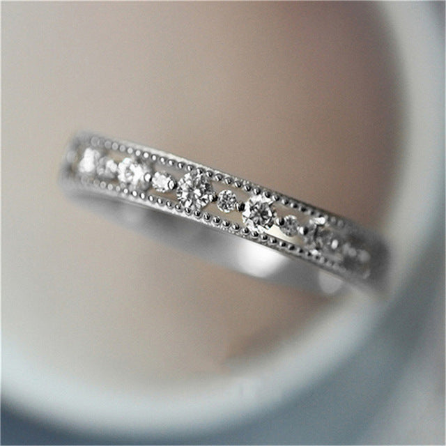 SparkShift Crystal Band Ring