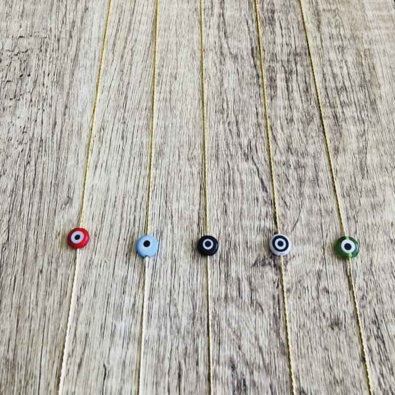 SparkShift Minimal Evil Eye Anklet Gold