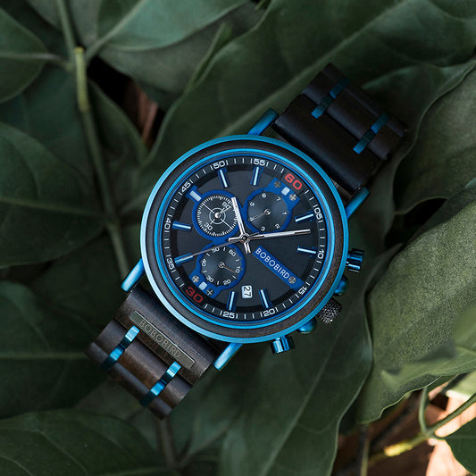 Montre Chronographe en Bois pour Homme