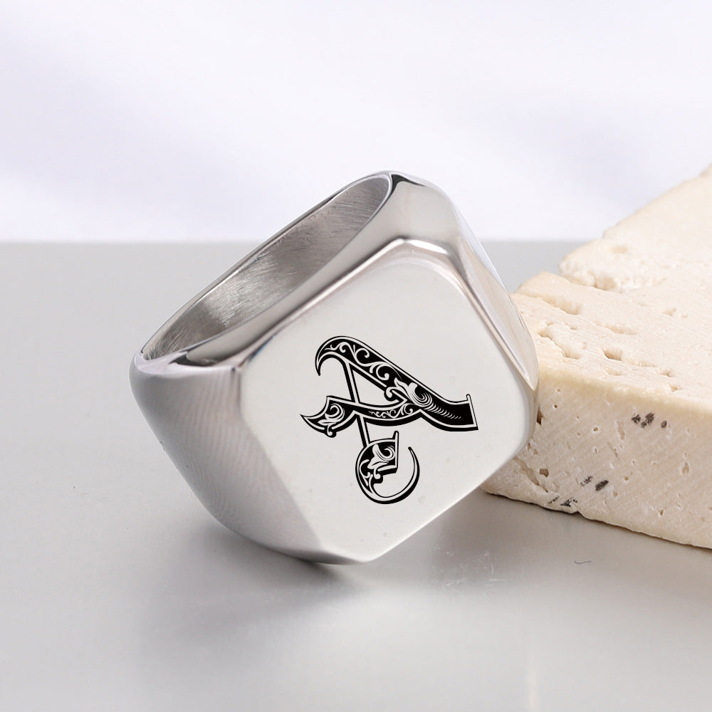 SparkShift Initial Signet Ring