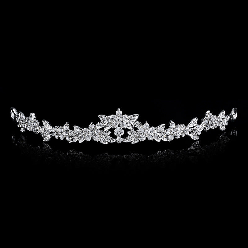 SparkShift Royal Bridal Crown Jewelry Set - Luxury Necklace, Earrigs & Tiara