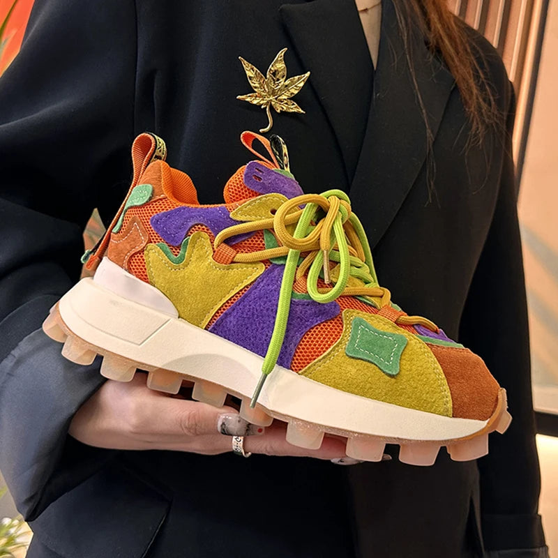 Ladies Shoes on Sale  New Breathable Platform Women's Vulcanize Shoes Spring  Non Slip Lace Up Women Casual Sneaker Zapatos