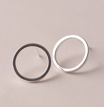 Tiny Circle Stud Earrings - Minimal Everyday Minimalist Jewelry