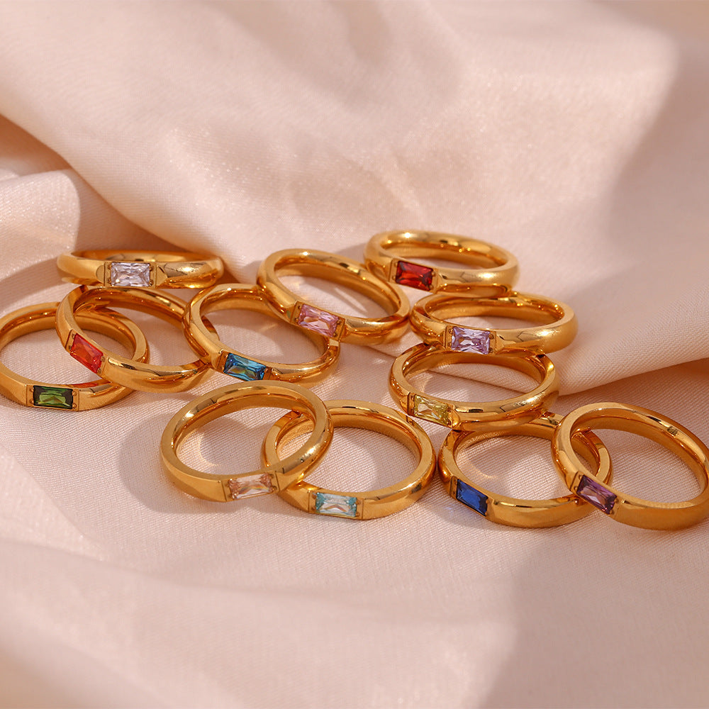 SparkShift Crystal 18K Gold Ring