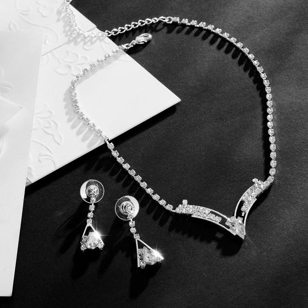 SparkShift  Korean water drop Jewelry Set - Elegant necklace, earrings