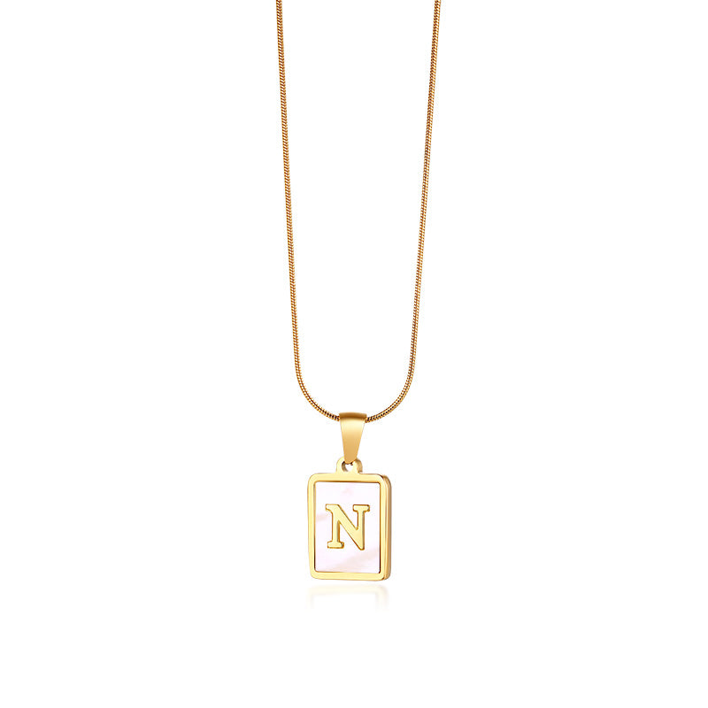 Snake Bone Chain Initial Necklace
