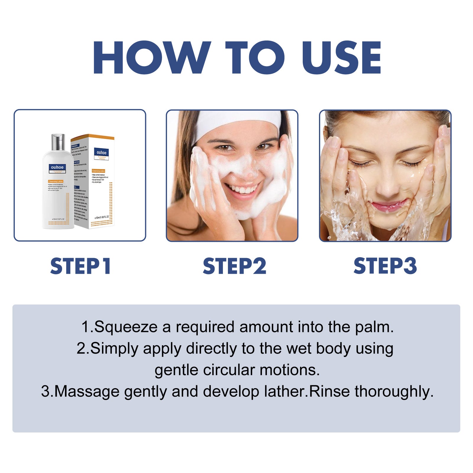 Black Acanthoderm Cleanser Face Deep Clean, Soft And Moisturizing