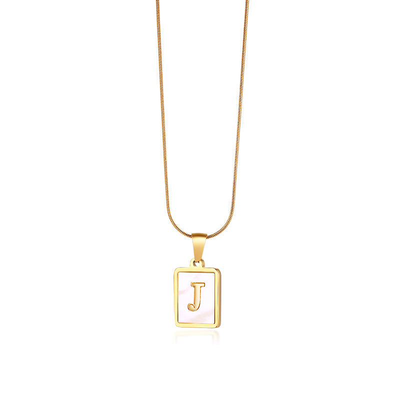 Snake Bone Chain Initial Necklace