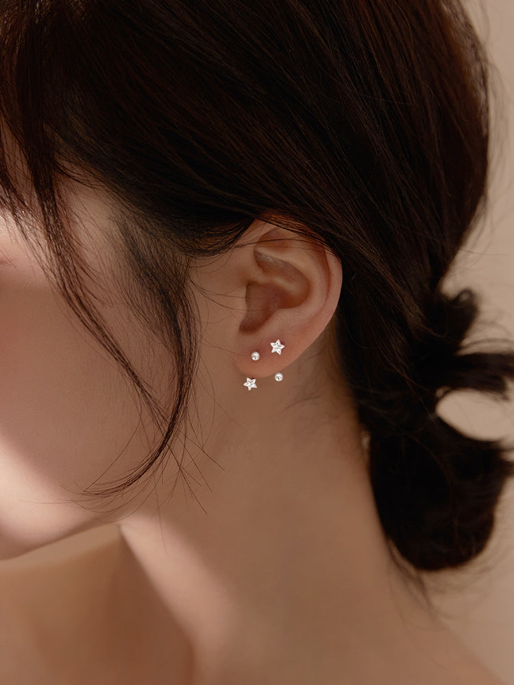 Minimalist Star Sterling Silver Stud Earrings