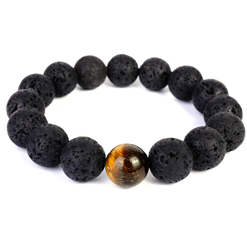 SparkShift Apex Tiger Eye & Volcanic Stone Bracelet