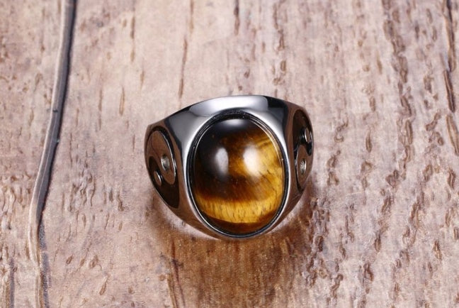 SparkShift Apex Tiger Eye Signet Ring