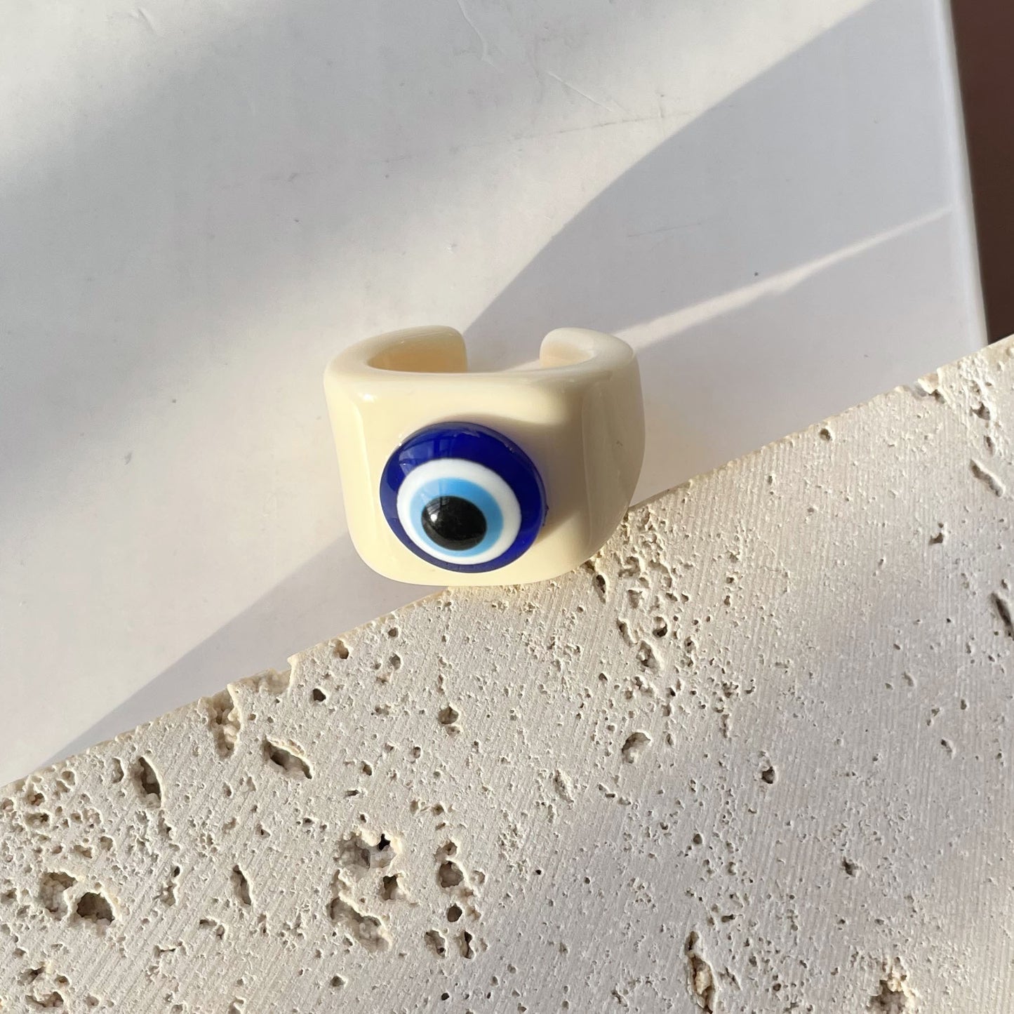 SparkShift Colorful Acrylic Evil Statement Ring