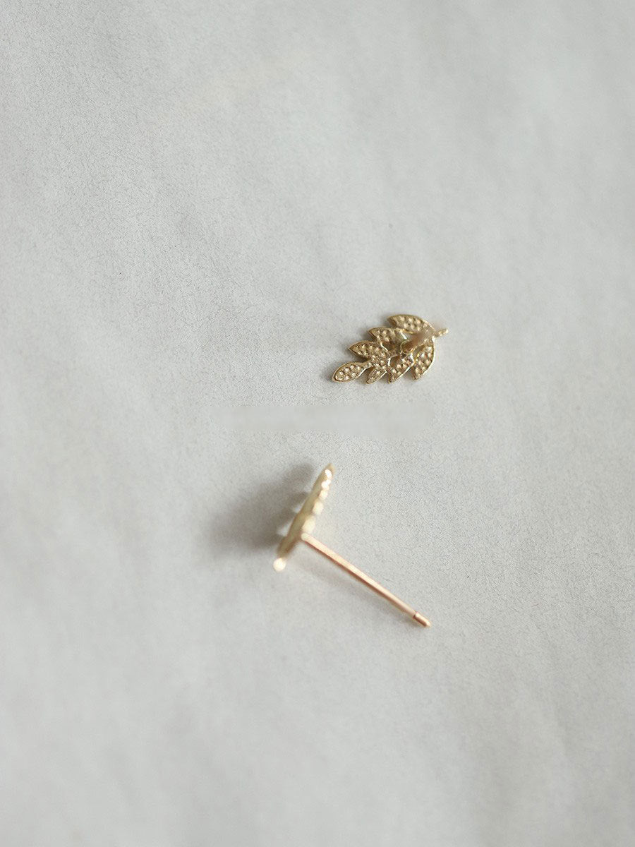 Dainty Leaf Stud Earrings, Tiny Floral Stud Earrings, Minimalist Earrings