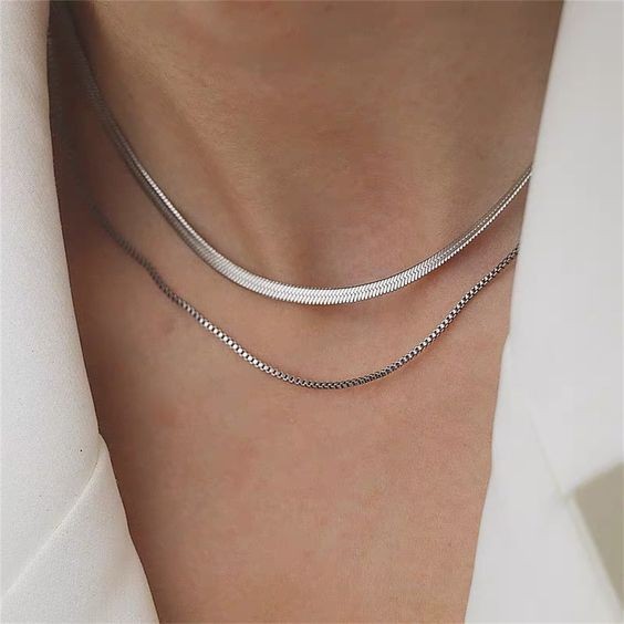 Double Layer Snake Chain Gold Choker
