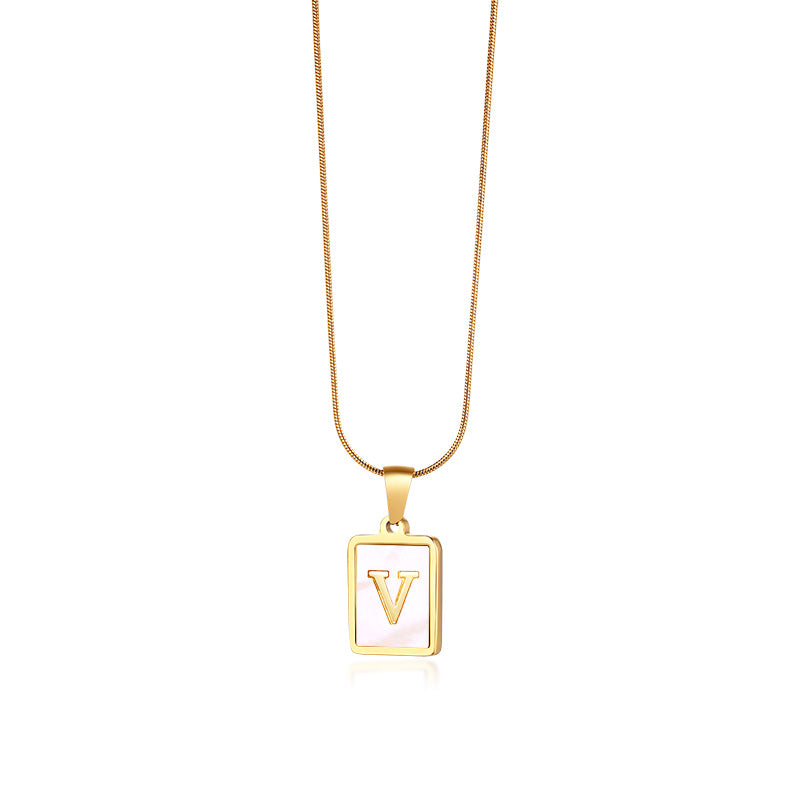 Snake Bone Chain Initial Necklace