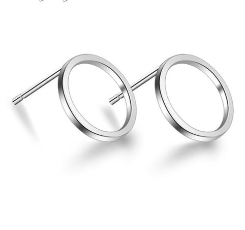 Tiny Circle Stud Earrings - Minimal Everyday Minimalist Jewelry