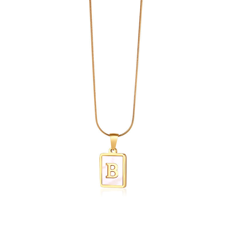 Snake Bone Chain Initial Necklace