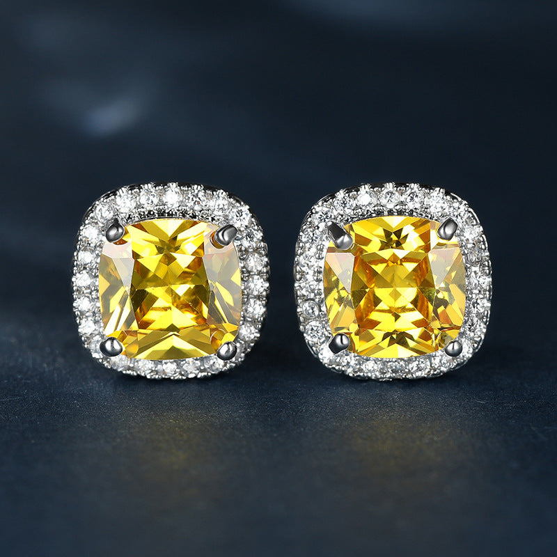 Emerald Zircon Minimalist  Stud Earrings For Women