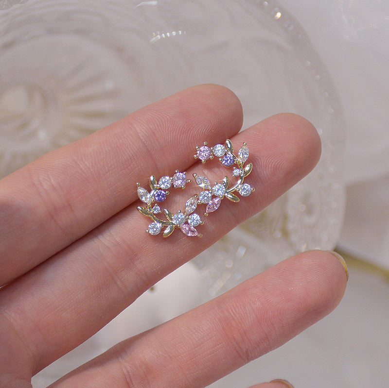 Silver Needle Stud Earrings Diamond Gold Earring Stud Earrings Cute