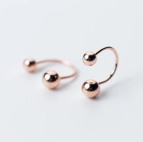 Rose Gold Bead Stud Earrings