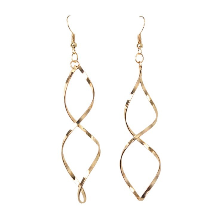 Minimalist Spiral Wave Stud Earrings for Women