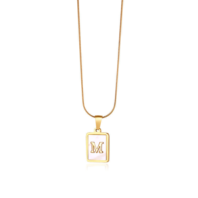 Snake Bone Chain Initial Necklace