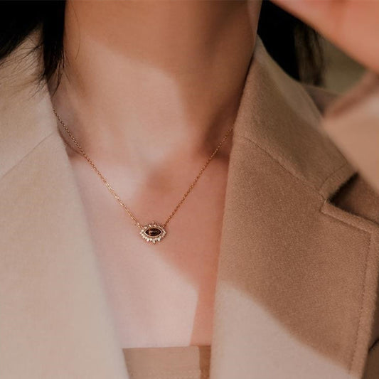 SparkShift Apex Tiger Eye Pendant Necklace (Gold)