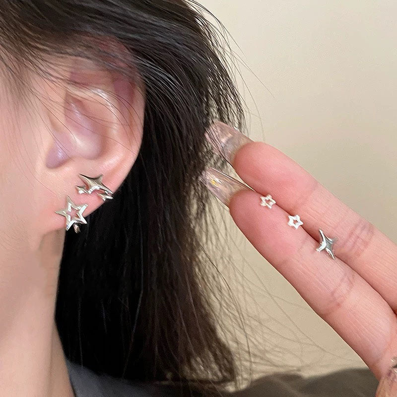 Rare Edgy Minimalist Pentagram Star-embellished Stud Earrings