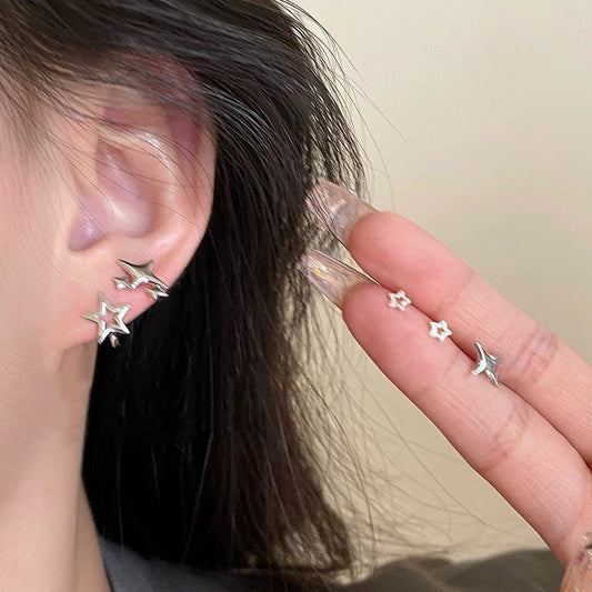 Rare Edgy Minimalist Pentagram Star-embellished Stud Earrings