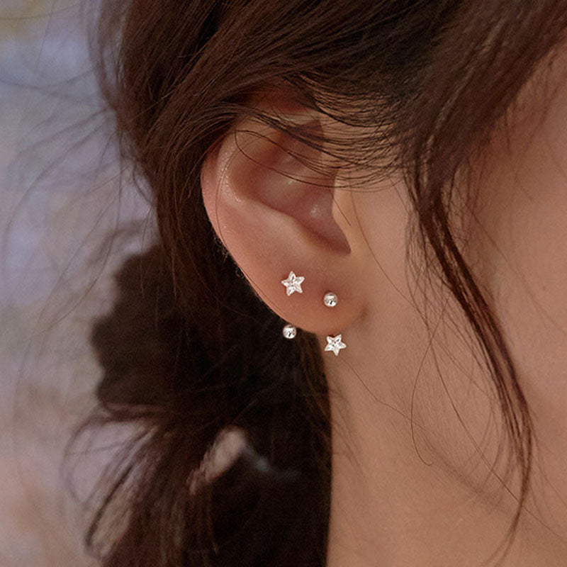 Minimalist Star Sterling Silver Stud Earrings