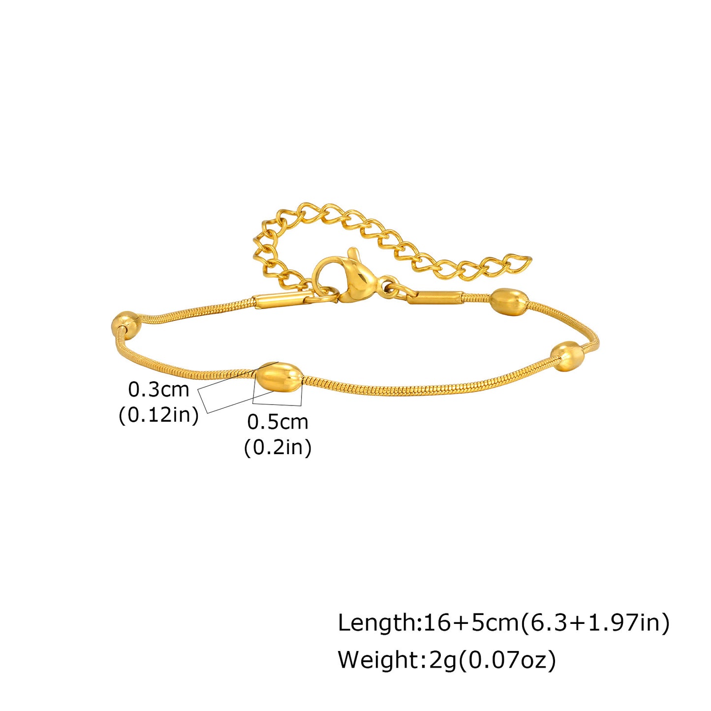 Minimalist Rice Bead Snake Chain Necklace