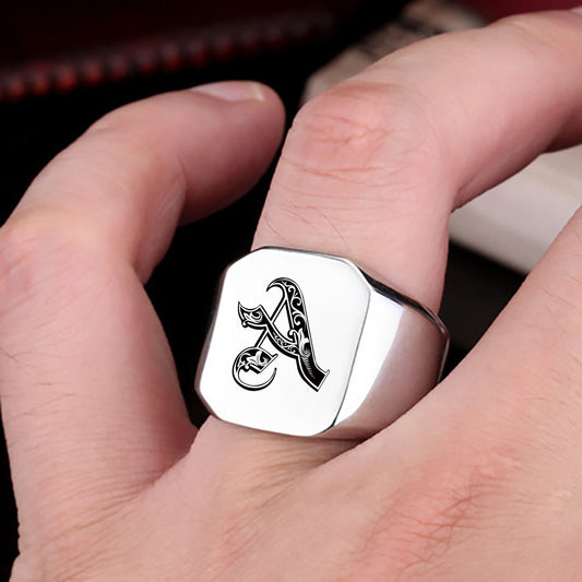 SparkShift Initial Signet Ring