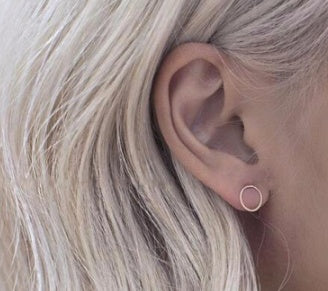 Tiny Circle Stud Earrings - Minimal Everyday Minimalist Jewelry