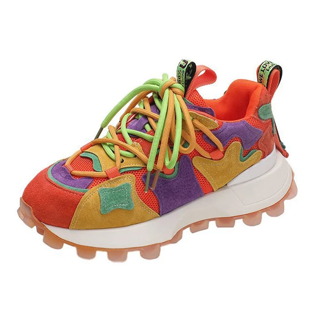 Ladies Shoes on Sale  New Breathable Platform Women's Vulcanize Shoes Spring  Non Slip Lace Up Women Casual Sneaker Zapatos