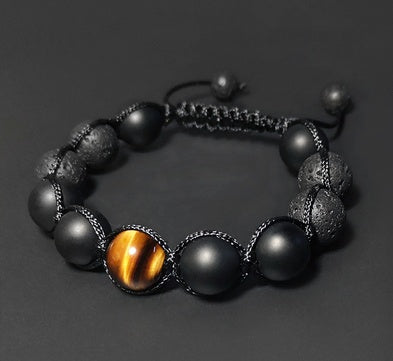 SparkShift Apex Tiger Eye & Volcanic Stone Bracelet