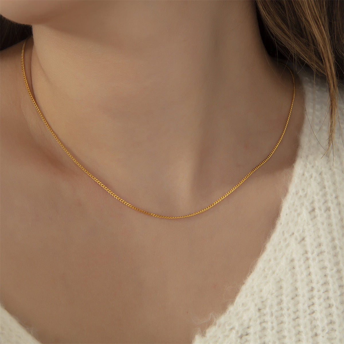 The Silk Chain – 18K Gold Flat Snake Necklace