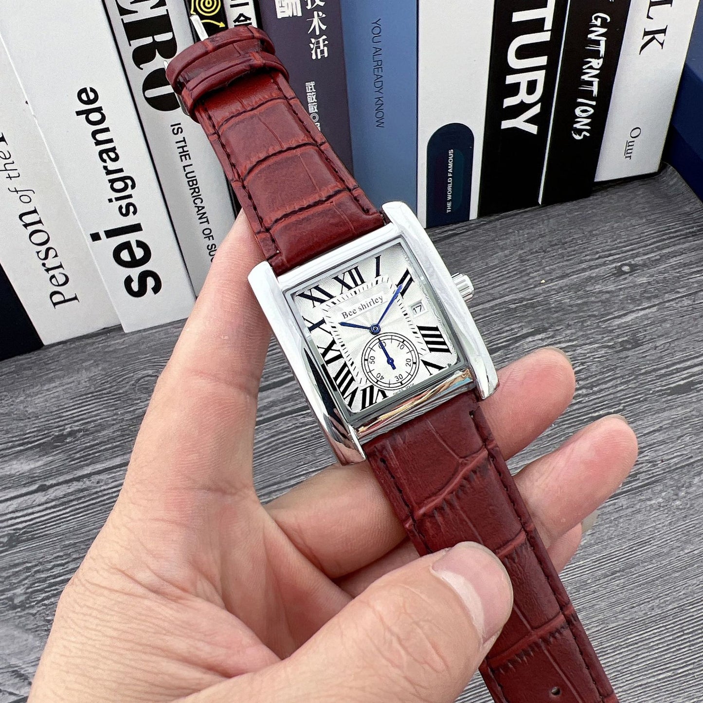 Montre Carrée en Quartz Réservoir pour Hommes